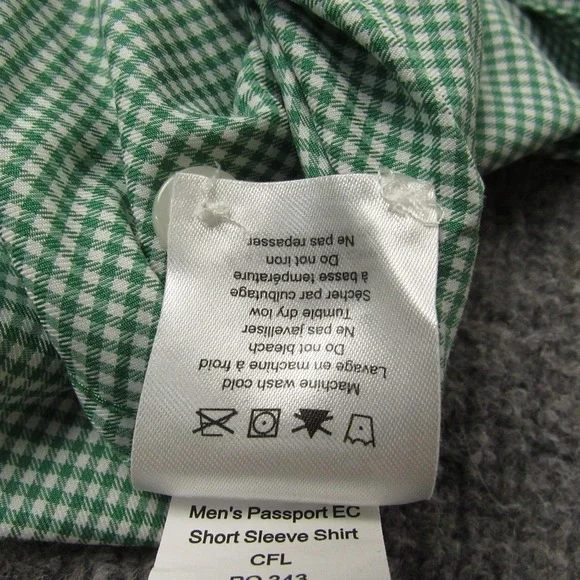 Mountain Khakis Shirt Mens Medium Green Gingham Check Passport EC Outdoor - Picture 9 of 13